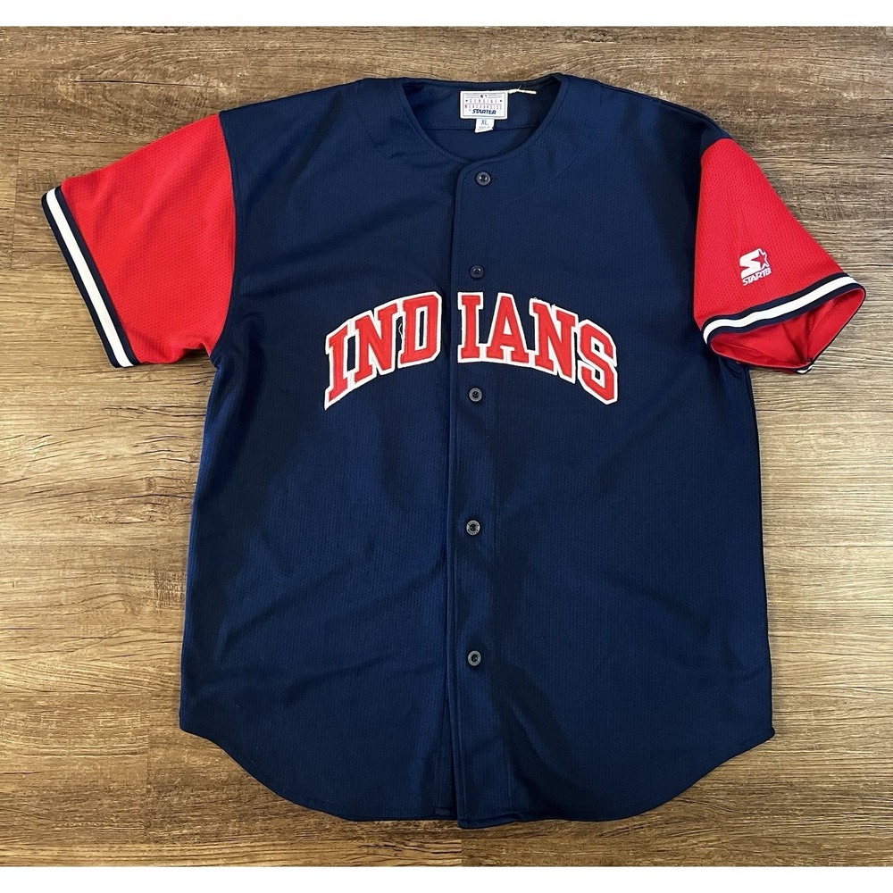Mens Starter‎ Jersey Cleveland Indians Jose Ramirez Sz XL E3